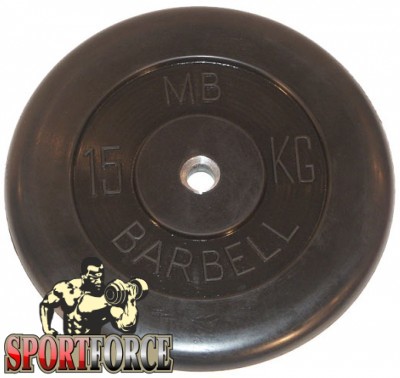 Обрезиненный диск MB Barbell d-25 - 15 кг